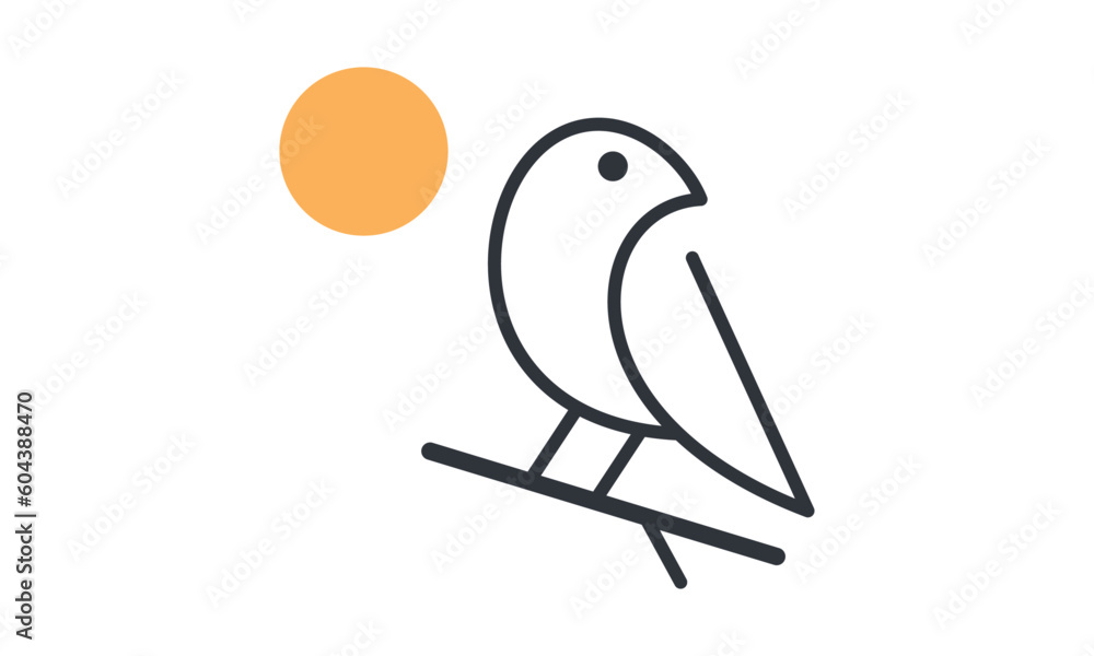 Obraz premium Abstract Bird Logo Line Art Silhouette