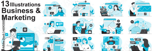 Business and Marketing Concept Illustration Set