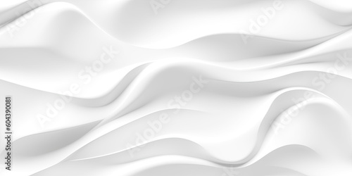 Abstract 3d white background seamless pattern waves, wavy texture. Generative AI