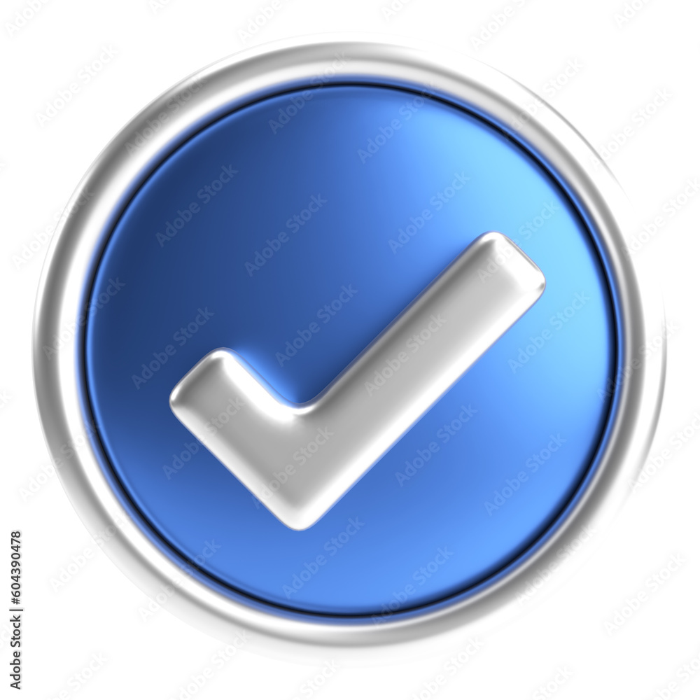 3D checkbox. Check mark. 3D illustration. 3D checkbox. Check mark. 3D illustration.