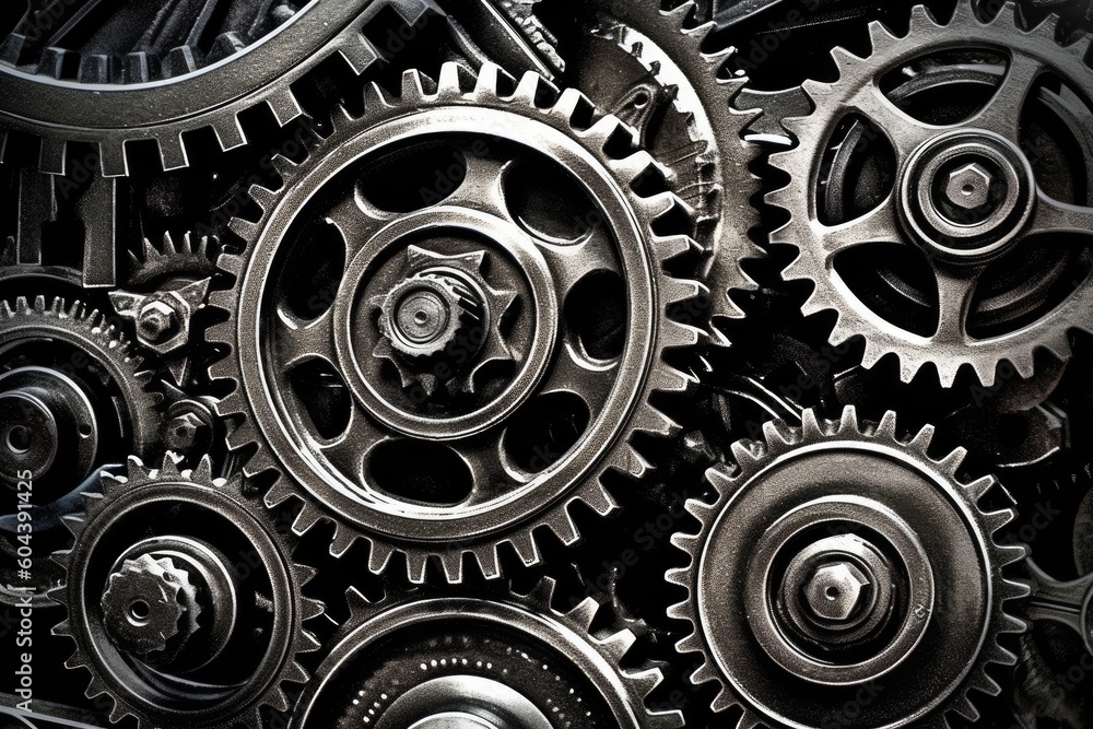 The combination of mechanical textures and atmospheric tones. Generative AI The combination of mechanical textures and atmospheric tones. Generative AI