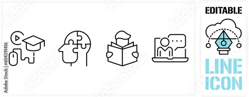 Editable line icon in a outline black stroke in eps vector of getting better at a job or general personal progress in life improving and learning by doing something climbing up for ambition and growth