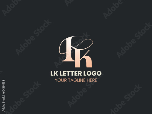 Premium letter LK logo, LK letter Brand identity template