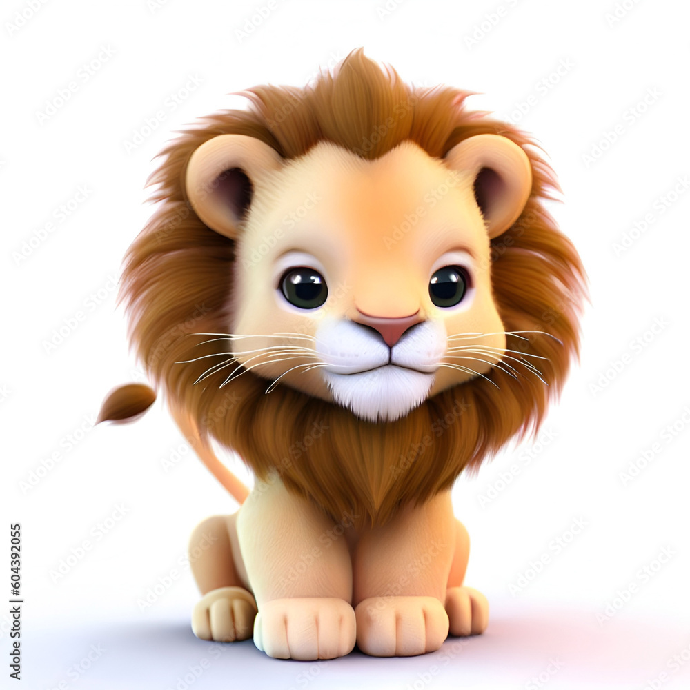 Animated 3D Lion Design, Generative AI Animated 3D Lion Design, Generative AI
