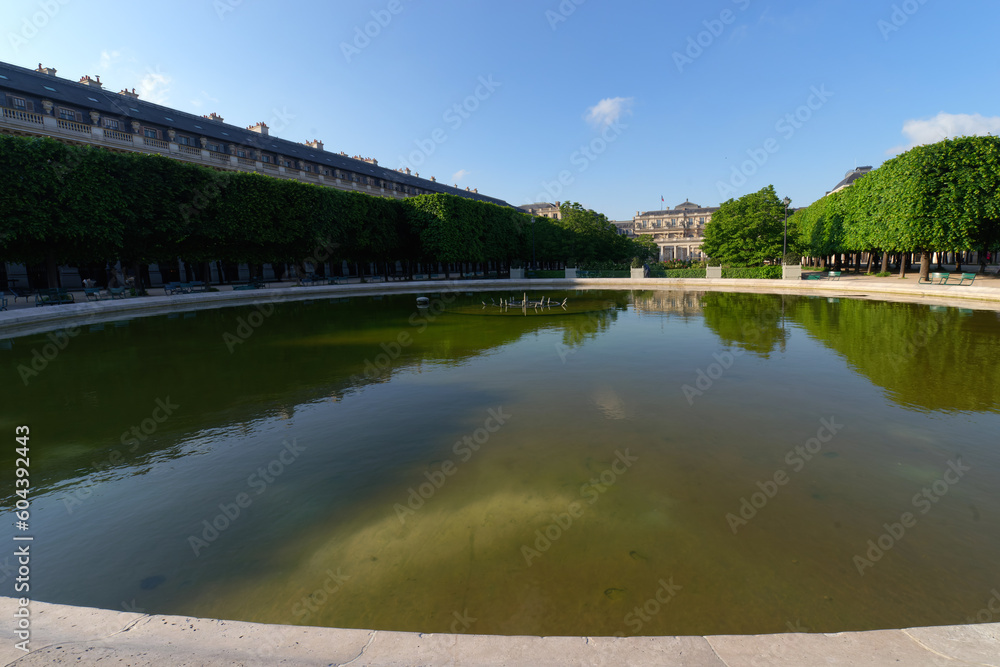 The garden of the Palais-Royal in Paris city The garden of the Palais-Royal in Paris city