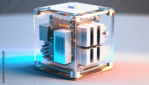 Quantum Computer System Chip Circuit Technology Transparent  photo