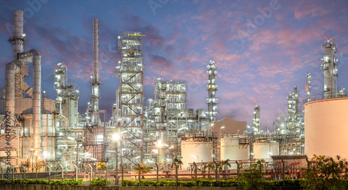 Close-up of the industrial pipes of an oil refinery. Detail of oil pipeline with valves in large oil refinery oil and gas industry area