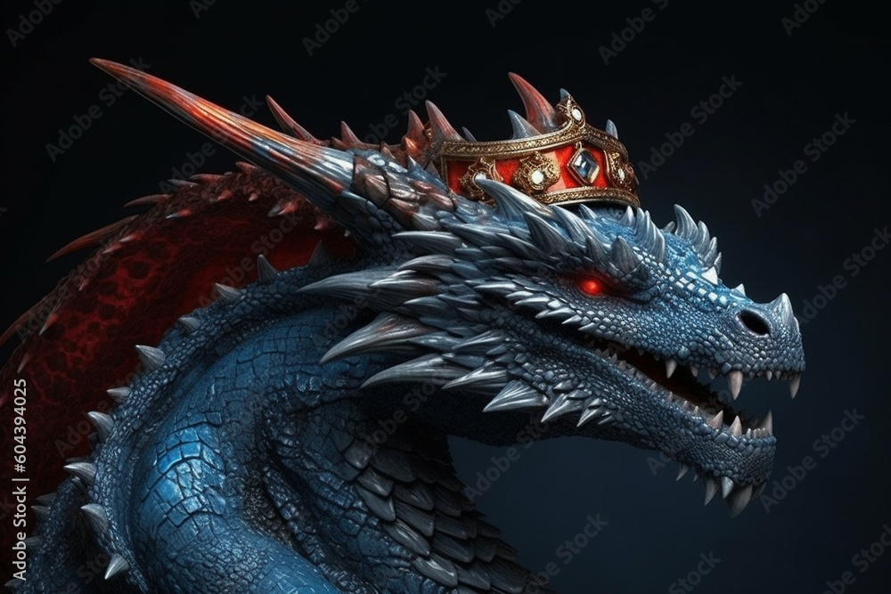 Blue dragon close up photography. AI generated Blue dragon close up photography. AI generated