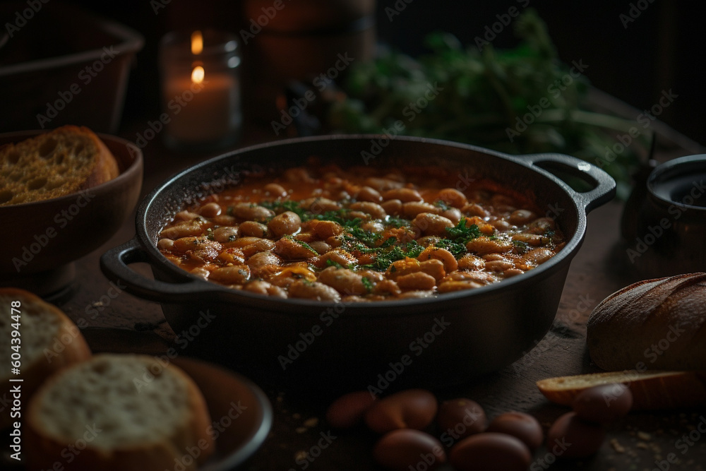 Tasty dish of beans on a plate product photography. Ai generated Tasty dish of beans on a plate product photography. Ai generated