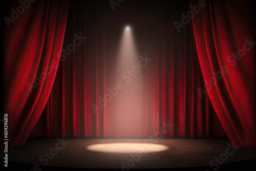 theater curtains theate stage with fancy red curtains photo
