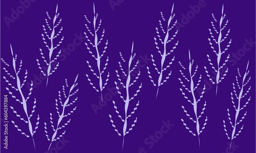 Leaves isolated on indigo colour background  illustration design texture  branches