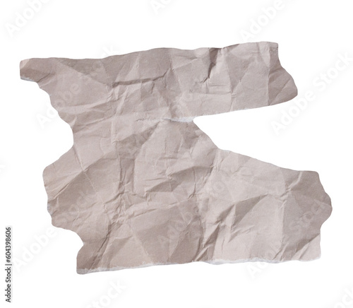 Torn paper piece on transparent background. Png ripped paper.