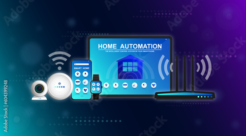 Smart home technology, Home automation system, Application on smartphone, Tablet, IP-Camera and Home assistance, Voice command, Smart devices for control and monitoring or management in the buildings.