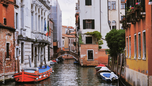 Vintage image of Venetian canals, Italy