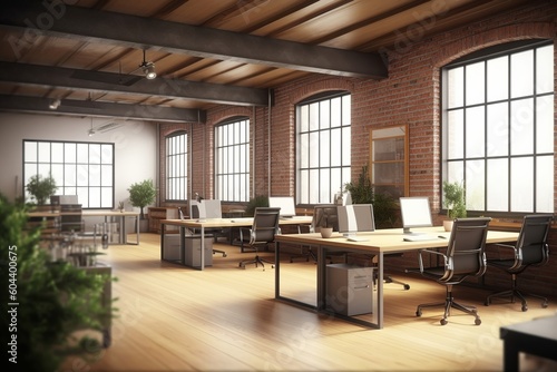 Revolutionizing Productivity  Experience the Ultimate Luxury Workspace with Industrial Loft Modern Interior Design and Peculiar AI Generative Image  Generative AI.