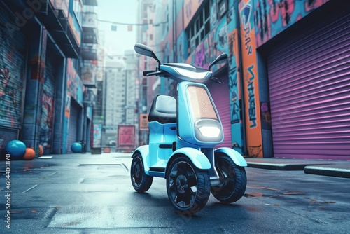 Sustainable Transportation: Electroscooter Navigating City Streets photo
