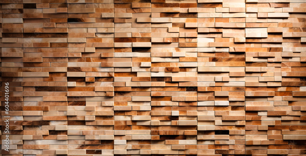 a tiled wall with brown stripes and squares a tiled wall with brown stripes and squares