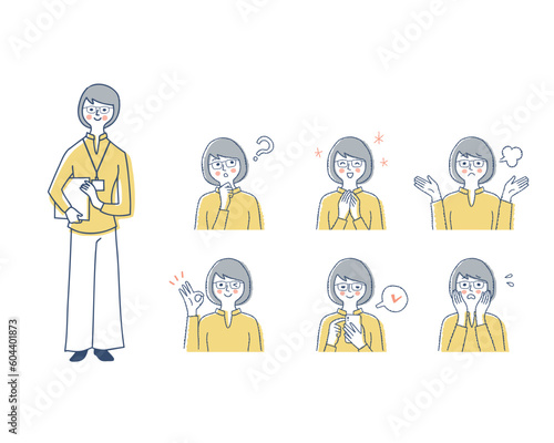 女性の表情　バリーエーションセット