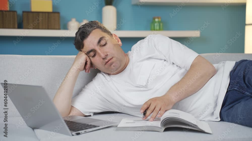 Man running his business at home with a relaxed posture. Man running his business at home with a relaxed posture.