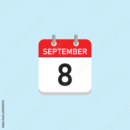 September 8 Concept Design. Vector Illustration.