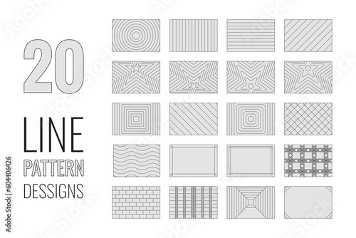 Pack of 20 Line Art Pattern Designs with decent, simple, and minimal Style