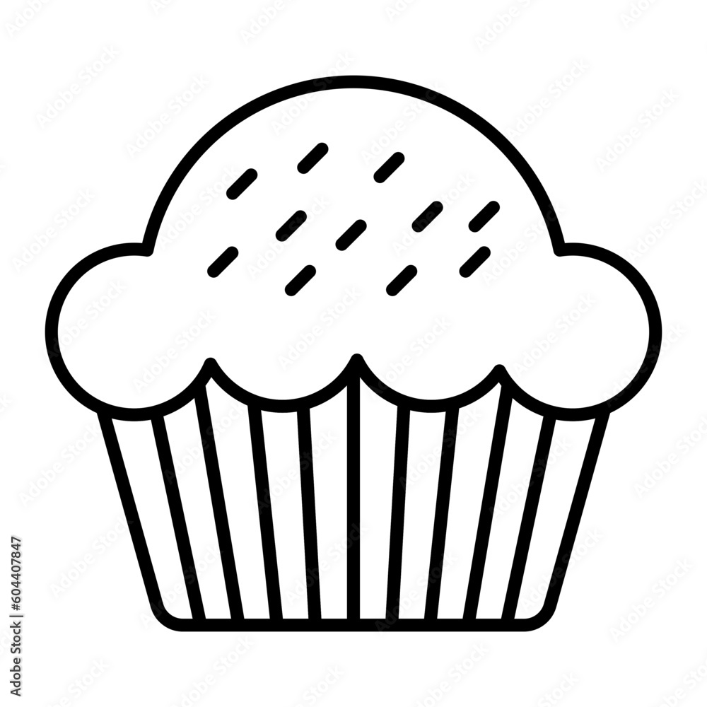 Cupcake Thin Line Icon Cupcake Thin Line Icon