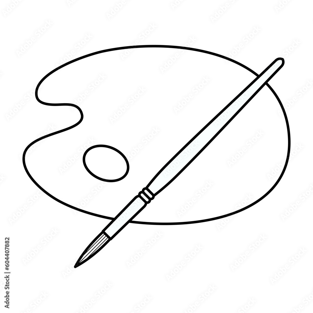 Brush and Painting Palette Icon For Logo And More. Brush and Painting Palette Icon For Logo And More.