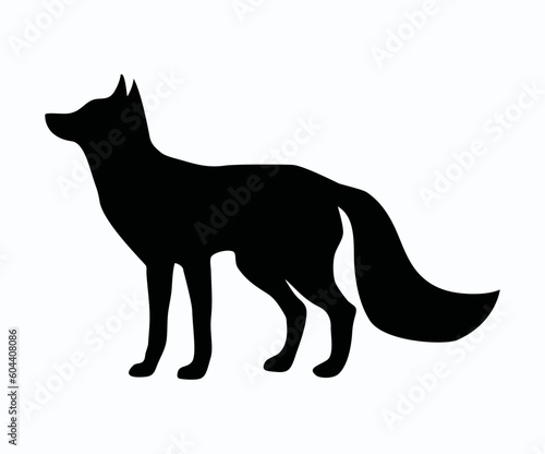 Fox silhouette isolated on white background.Vector.