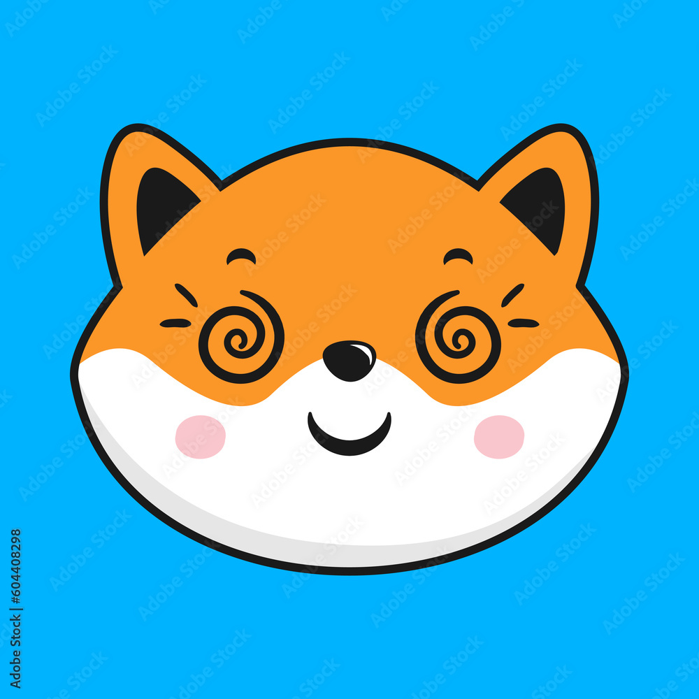 Shiba Inu Dog Woozy Face Head Kawaii Sticker Shiba Inu Dog Woozy Face Head Kawaii Sticker