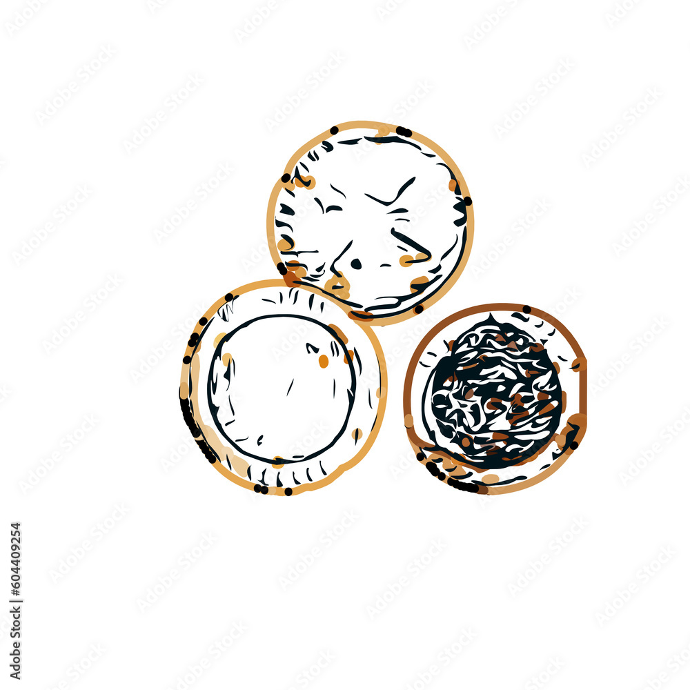 Pie color sketch with transparent background Pie color sketch with transparent background