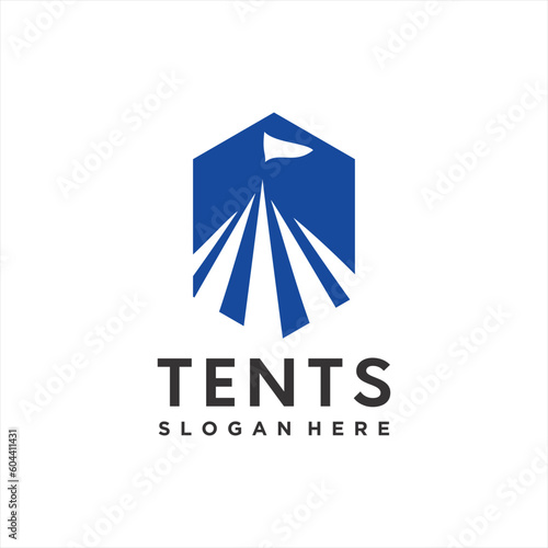 Logotype for rent tents agency Vector illustration