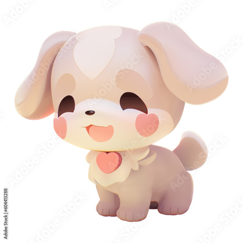 Cute little puppy with a kind smiling face and big eyes.