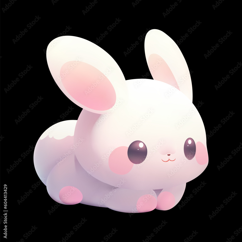 Cute little rabbit with a kind smiling face and big eyes. Cute little rabbit with a kind smiling face and big eyes.