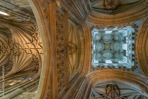 Ornate architecture inside Canterbury cathedral in the city of Canterbury, Kent, UK photo