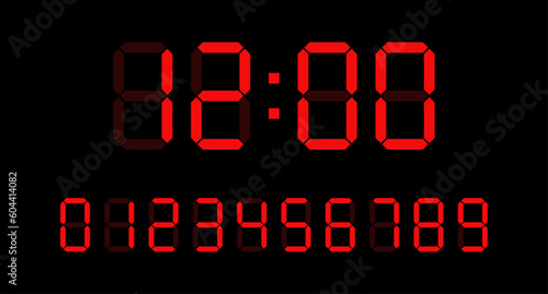 Digital clock number set