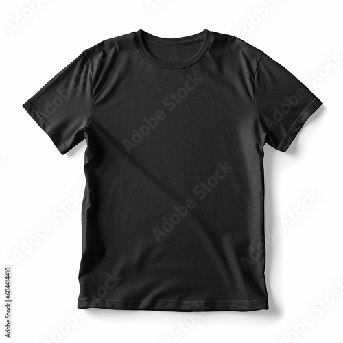 Black t-shirt mockup for men on white backgorund AI-Generated