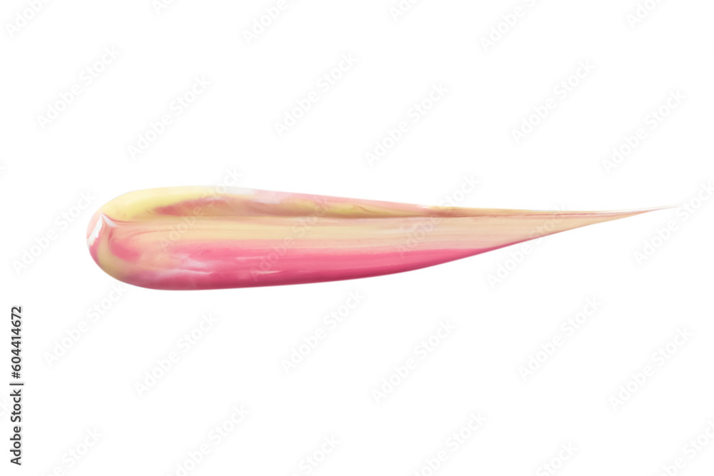 Fototapeta premium Dab of paint or cream in pastel pink on a blank background. PNG