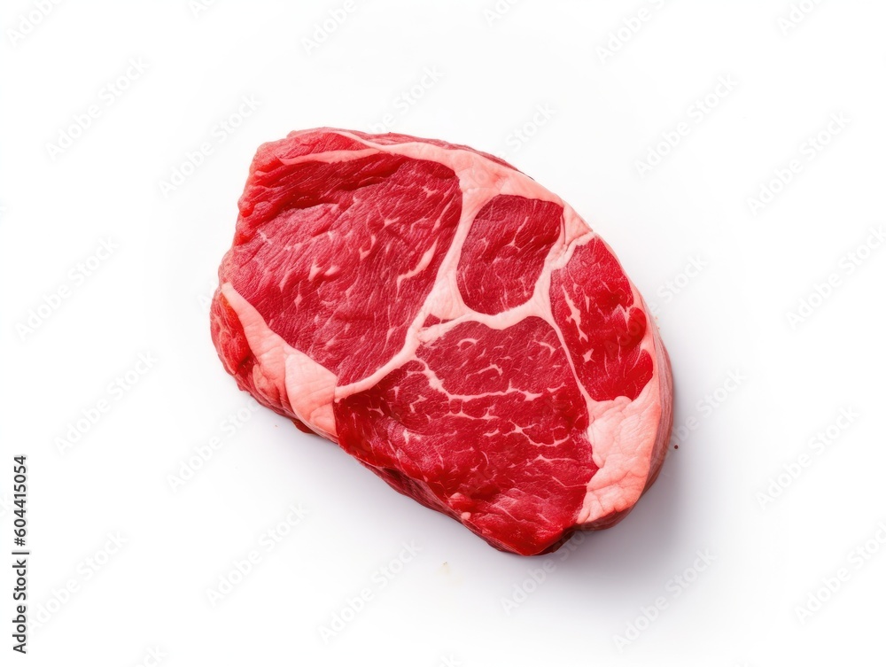 Raw beef fillet on white background photo. Generative AI Raw beef fillet on white background photo. Generative AI