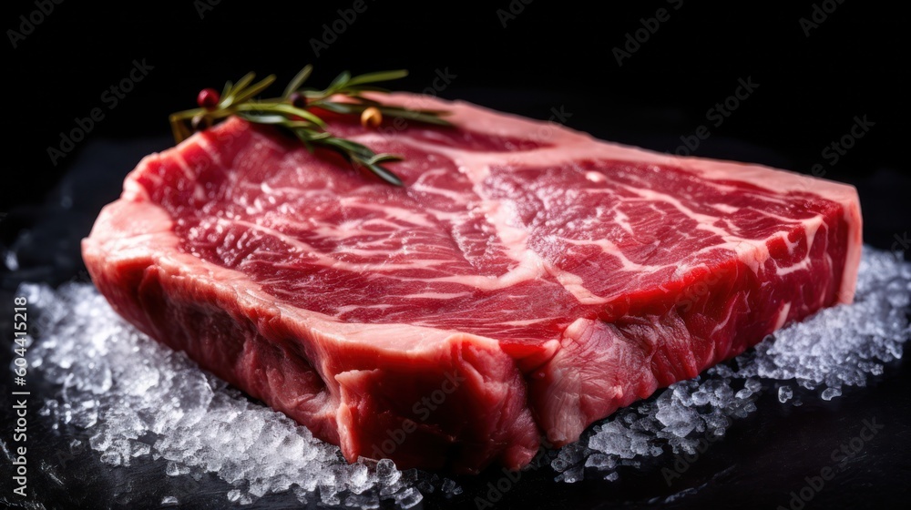 Fresh raw beef steaks. Generative AI Fresh raw beef steaks. Generative AI
