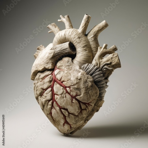 A 3D human heart made from stone