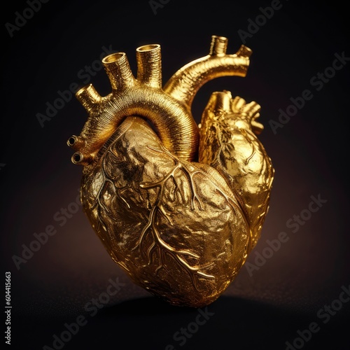 A golden human heart