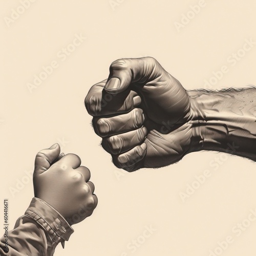 a child's hand and a fathers hand giving fist bump