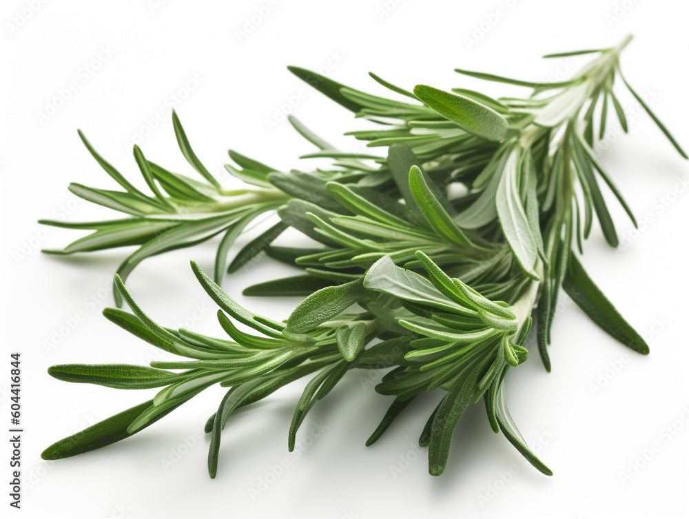 A bunch of rosemary on a white background A bunch of rosemary on a white background