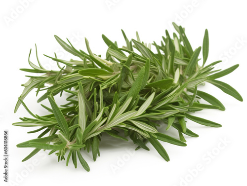 A bunch of rosemary on a white background