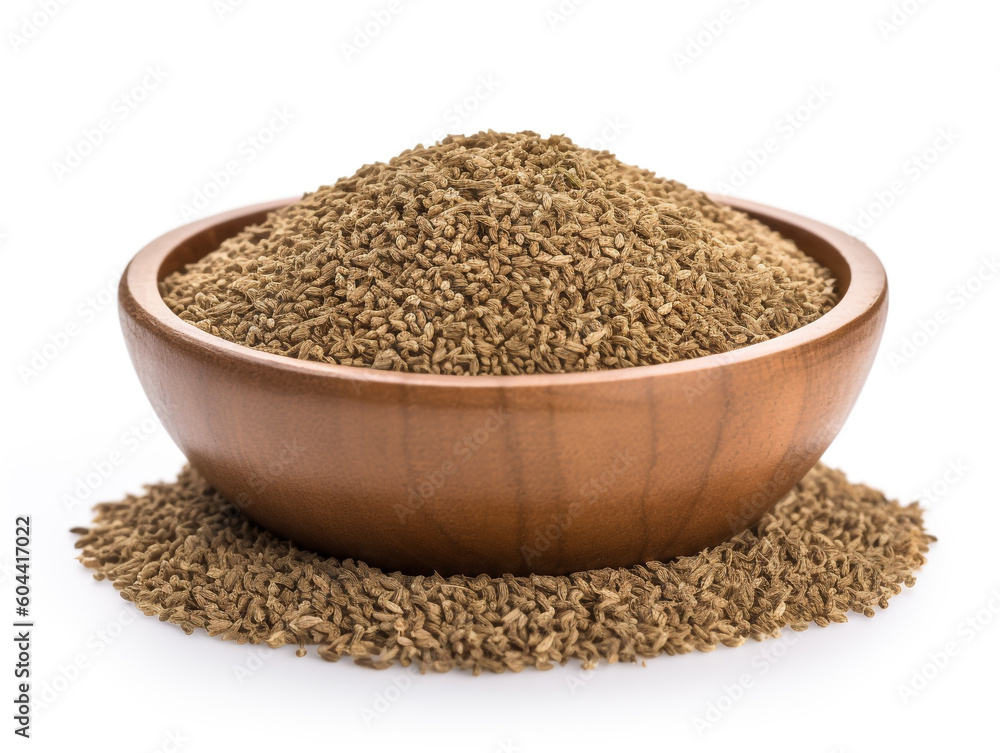 A bowl of hemp seeds on a white background A bowl of hemp seeds on a white background