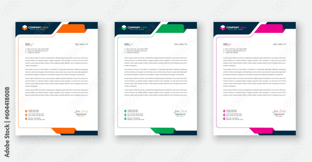 Free vector corporate letterhead template design. Free vector corporate letterhead template design.