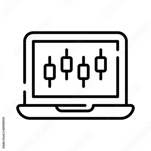 Carefully designed icon of laptop analysis in trendy style, laptop data analytics vector