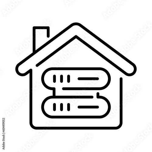 Data server inside home showing concept of home server in modern style