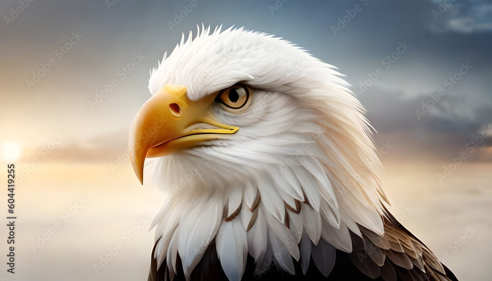 Fototapeta premium Bald eagle bird, Generative AI