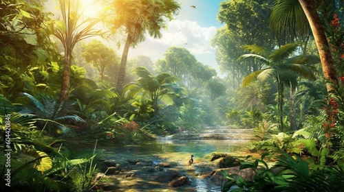 Tropical Forest Paradise Generated AI Generative AI